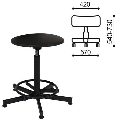 Табурет кассира на винтовой опоре РС37 