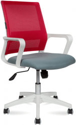 Кресло офисное Бит LB серая ткань/белый пластик