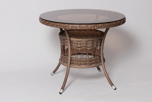 Стол для дачи  FM-2002 коричневый, диамерт 90 см