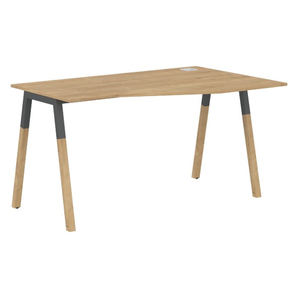 Стол FCT 1367(R) Белый Премиум/Белый-Бук 1380х900(670)х733 FORTA в Казани 