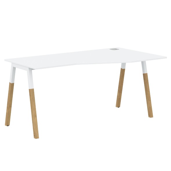 Стол FCT 1567(R) Белый Премиум/Белый-Бук 1580х900(670)х733 FORTA в Казани 