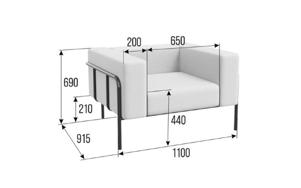 Flex Диван одноместный FLX-1 1100 *915*690