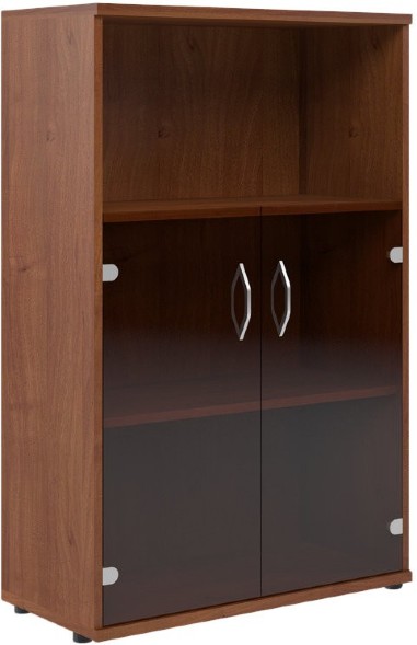 Шкаф с малыми стеклянными дверьми СТ-2.2 Орех Французcкий 770*365*1200 в Казани 